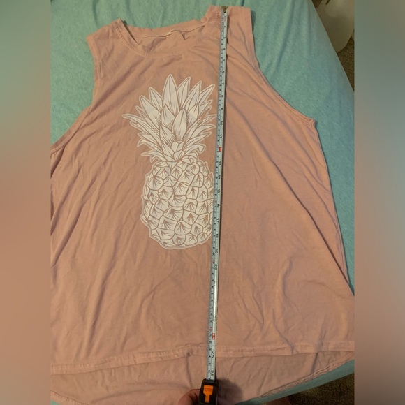 Light Pink Pineapple Tank Top Unknown Brand Size XL - Picture 6 of 9